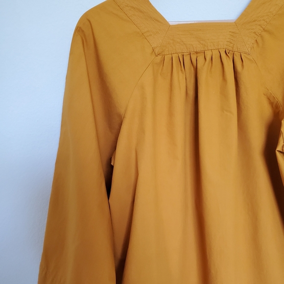 Madewell Square-Neck Wide Sleeves Top in Mustard - Picture 9 of 12